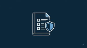 Checklist and shield icon representing an AI usage policy for small business cybersecurity
